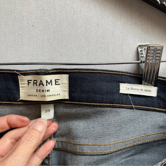Frame Le Skinny de Jeanne Women's Dark Blue Denim Jeans 30” - Picture 6 of 13